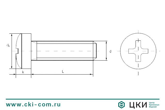 Винт с полукруглой головкой чертеж