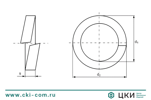 Шайба пружинная чертеж