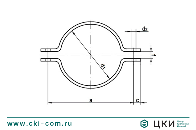 Чертеж хомута для труб