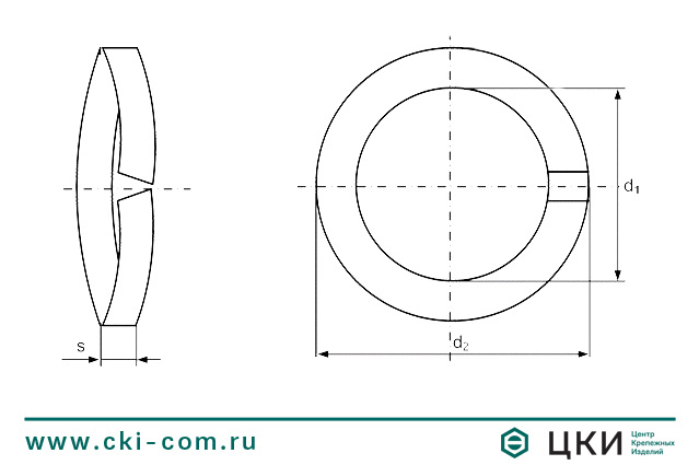 Шайба пружинная чертеж