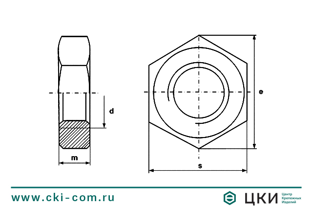 Чертеж гайки м16